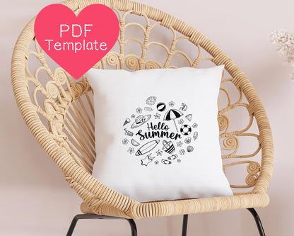 Summer Beach Embroidery Pattern