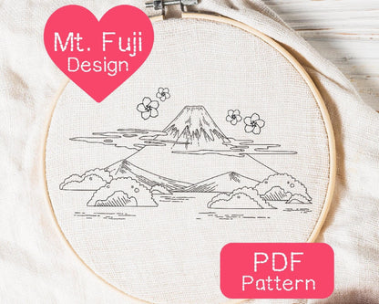 Mt. Fuji Embroidery Pattern