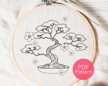 Bonsai-Baum-Stickmuster