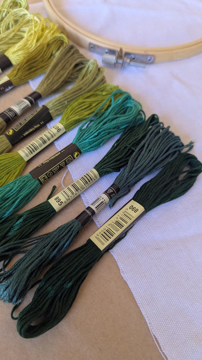 Forest Green Embroidery Thread Set 11pk