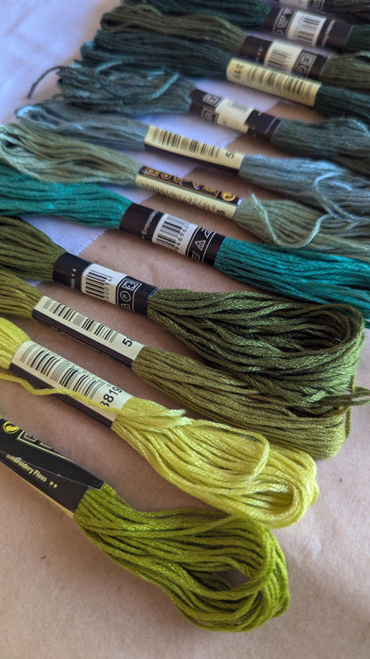 Forest Green Embroidery Thread Set 12pk