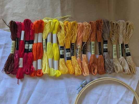 Autumn Embroidery Floss: 21 Polyester Skeins, Fall Color Palette