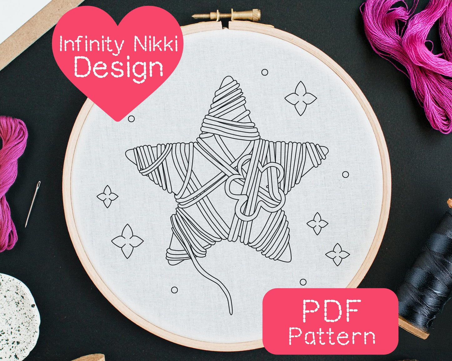 Infinity Nikki Whimstar Embroidery Pattern