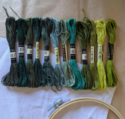 Forest Green Embroidery Thread Set 12pk