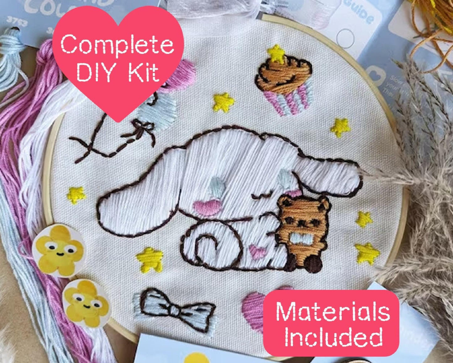 Cinnamoroll Hand Embroidery - Complete Starter Kit 7"
