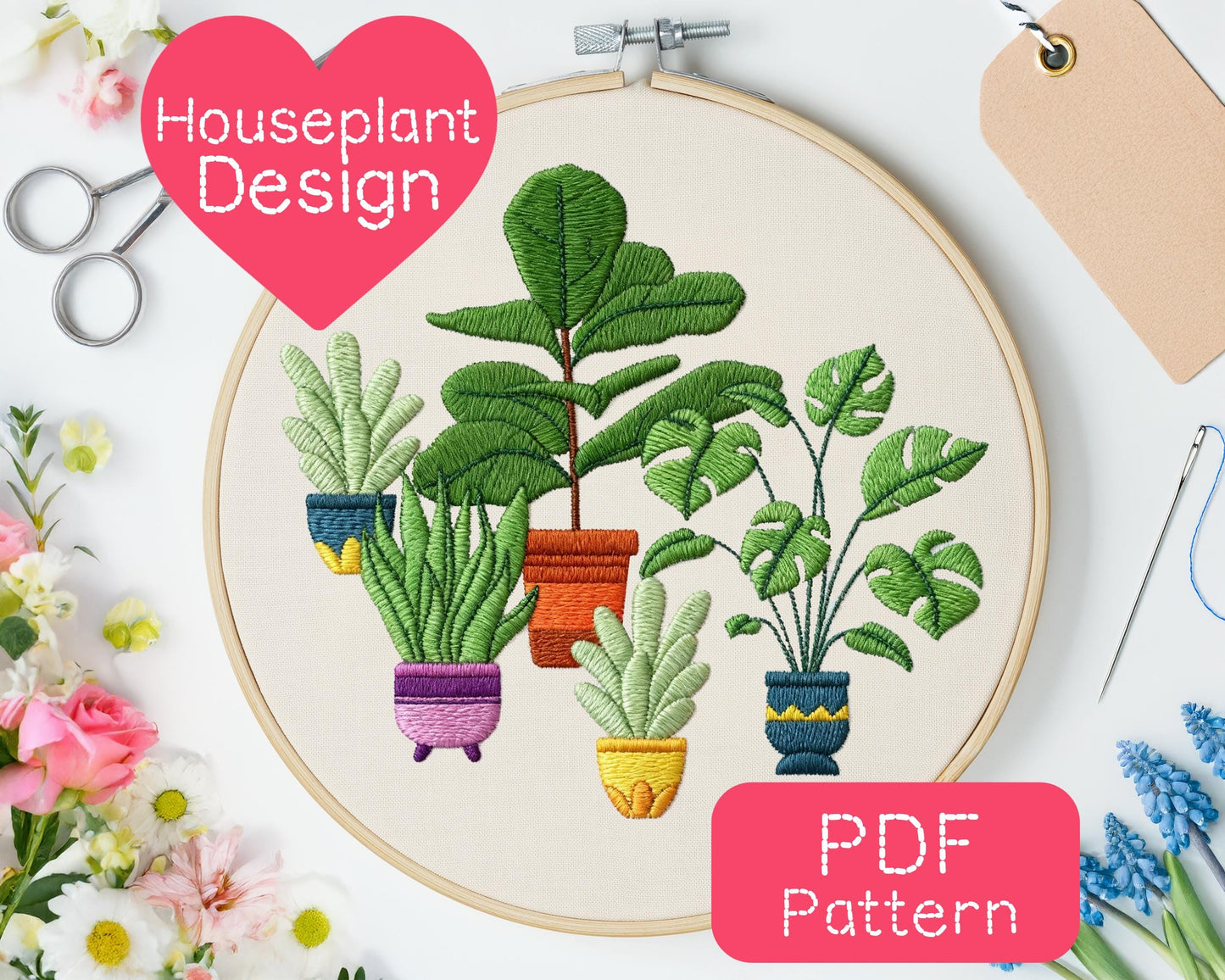 House Plants Embroidery Pattern