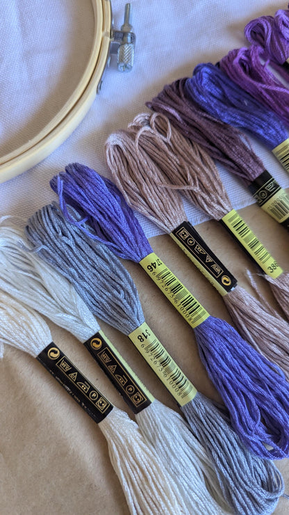 Deep Purple Embroidery Thread Set 16pk