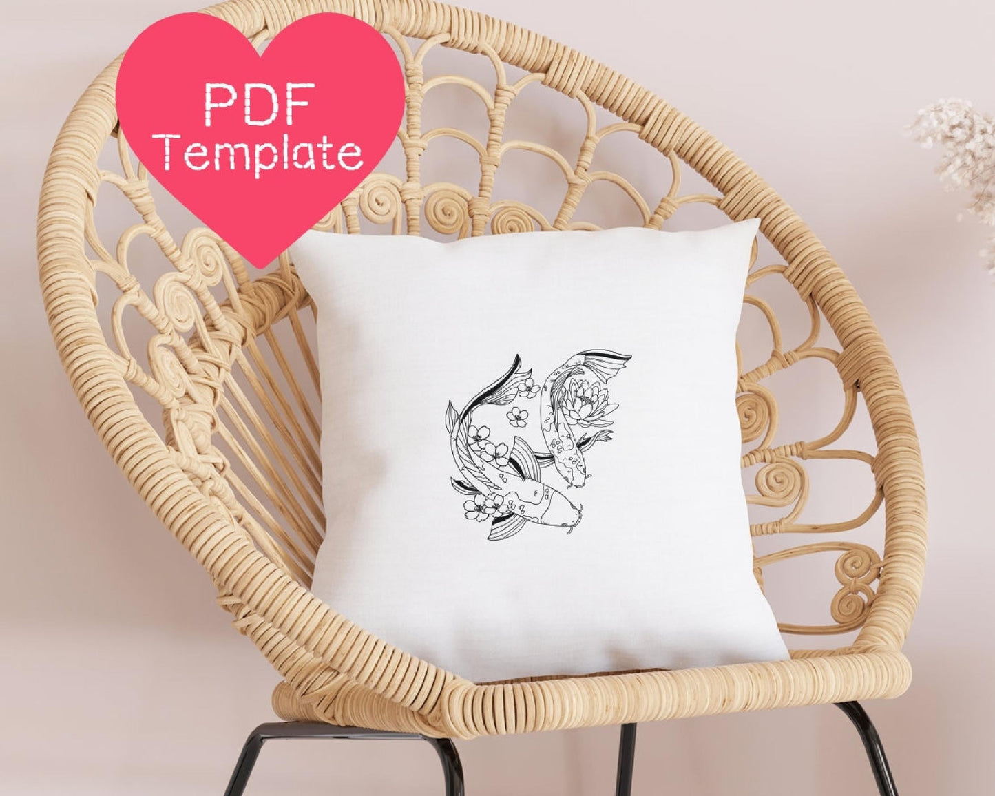 Japanese Koi Fish Embroidery Pattern
