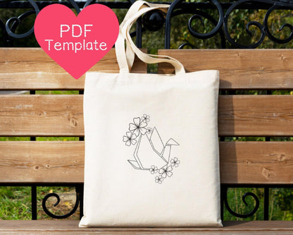 Japanese Origami Crane Embroidery Pattern