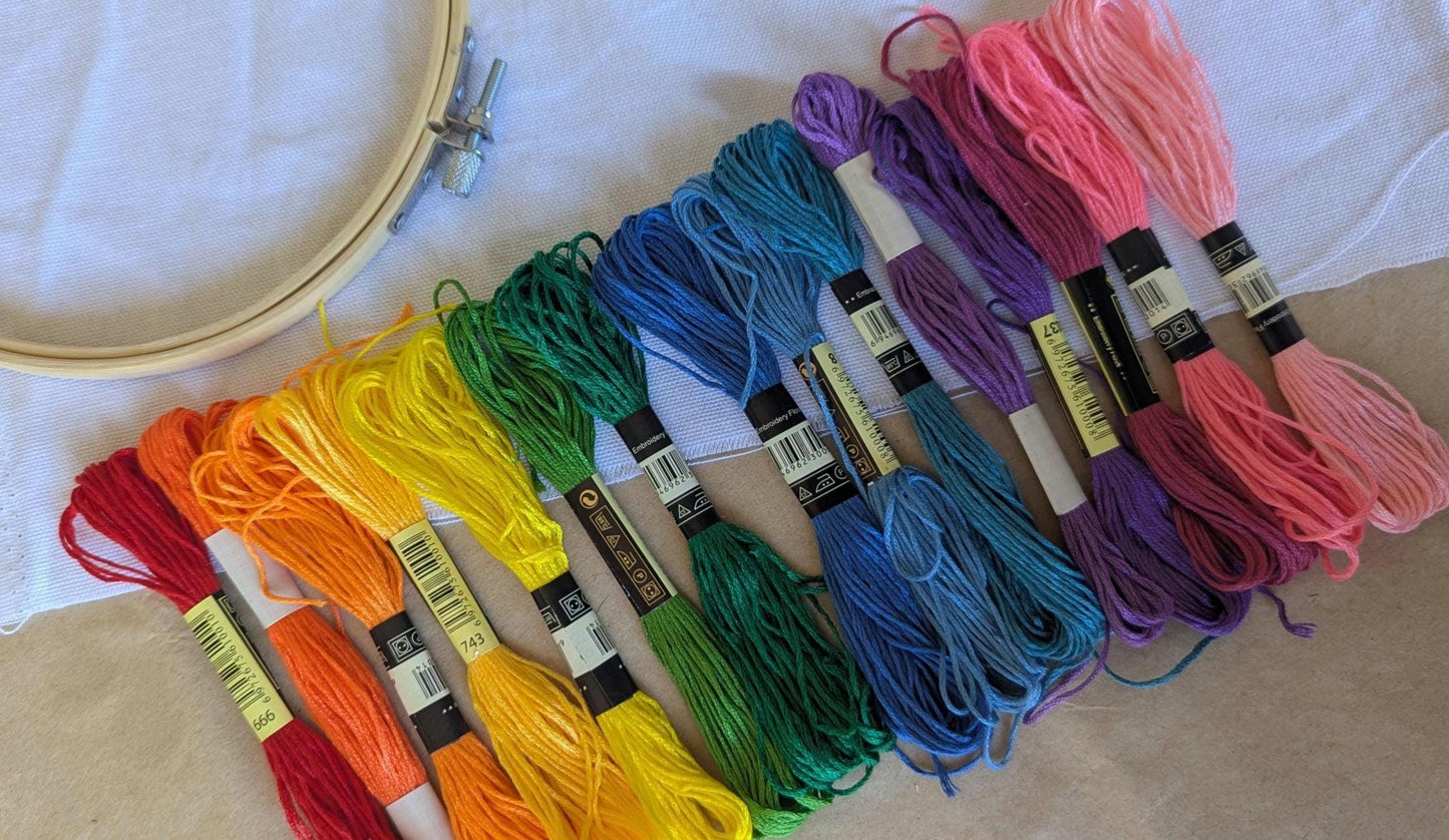 Rainbow Embroidery Thread Set 15pk