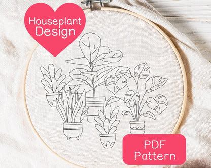 House Plants Embroidery Pattern