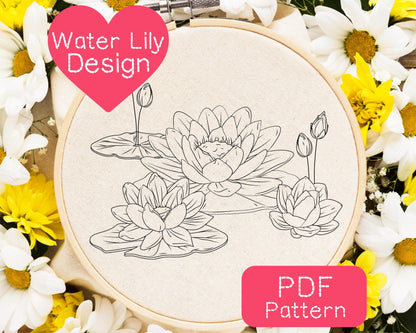 Lotus Flower Embroidery Pattern