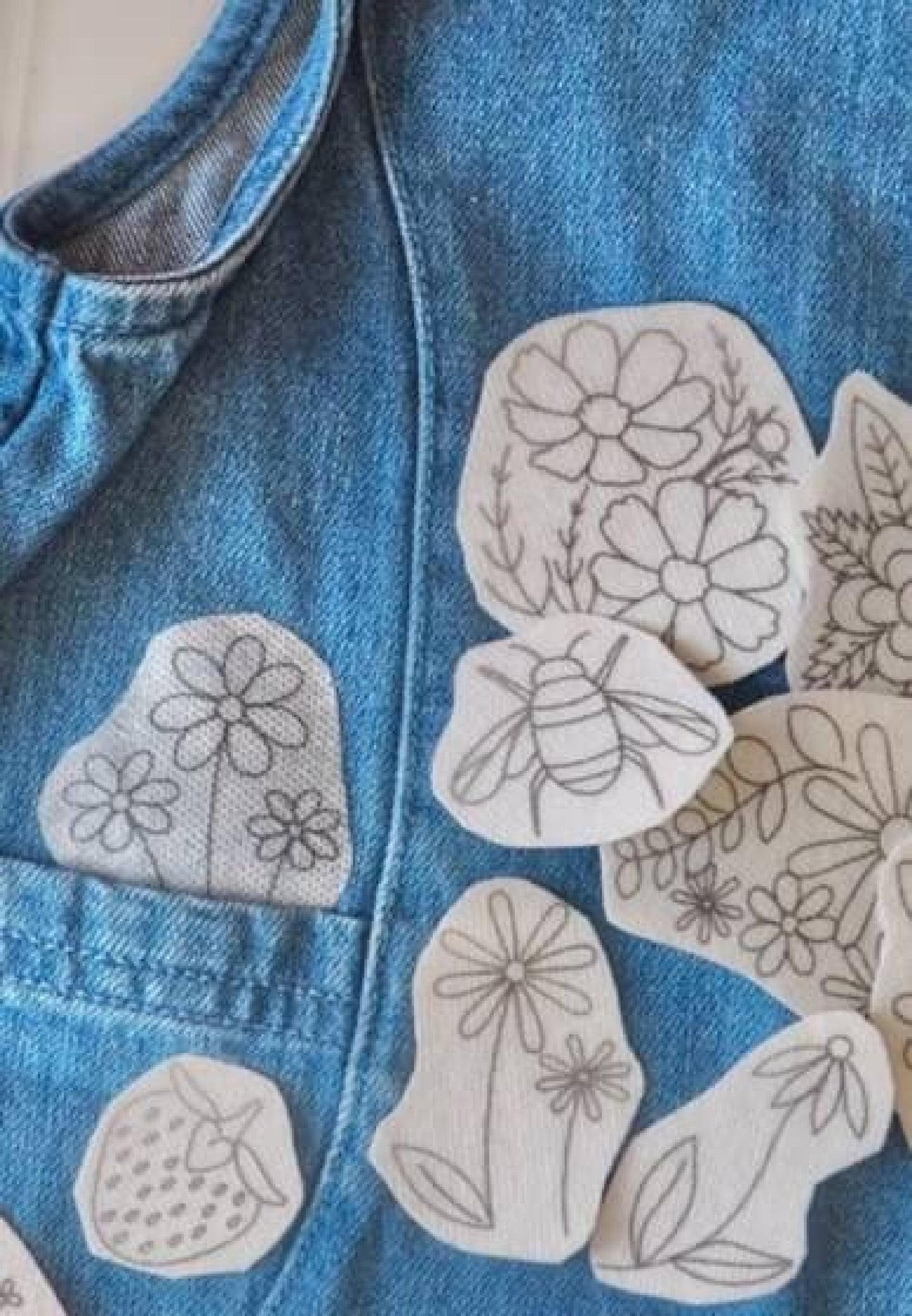 Floral Stick and Stitch Embroidery Stickers 9pk