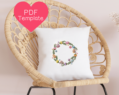 Easter Wreath Embroidery Pattern