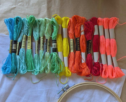 Neon Embroidery Thread Set 19pk