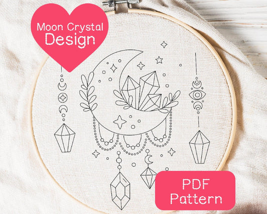 Moon Crystal Embroidery Pattern