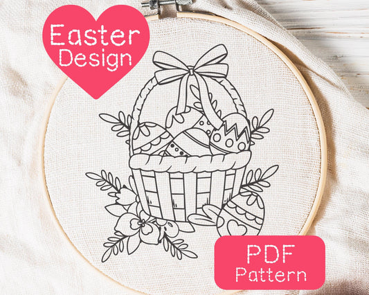 Easter Basket Embroidery Pattern
