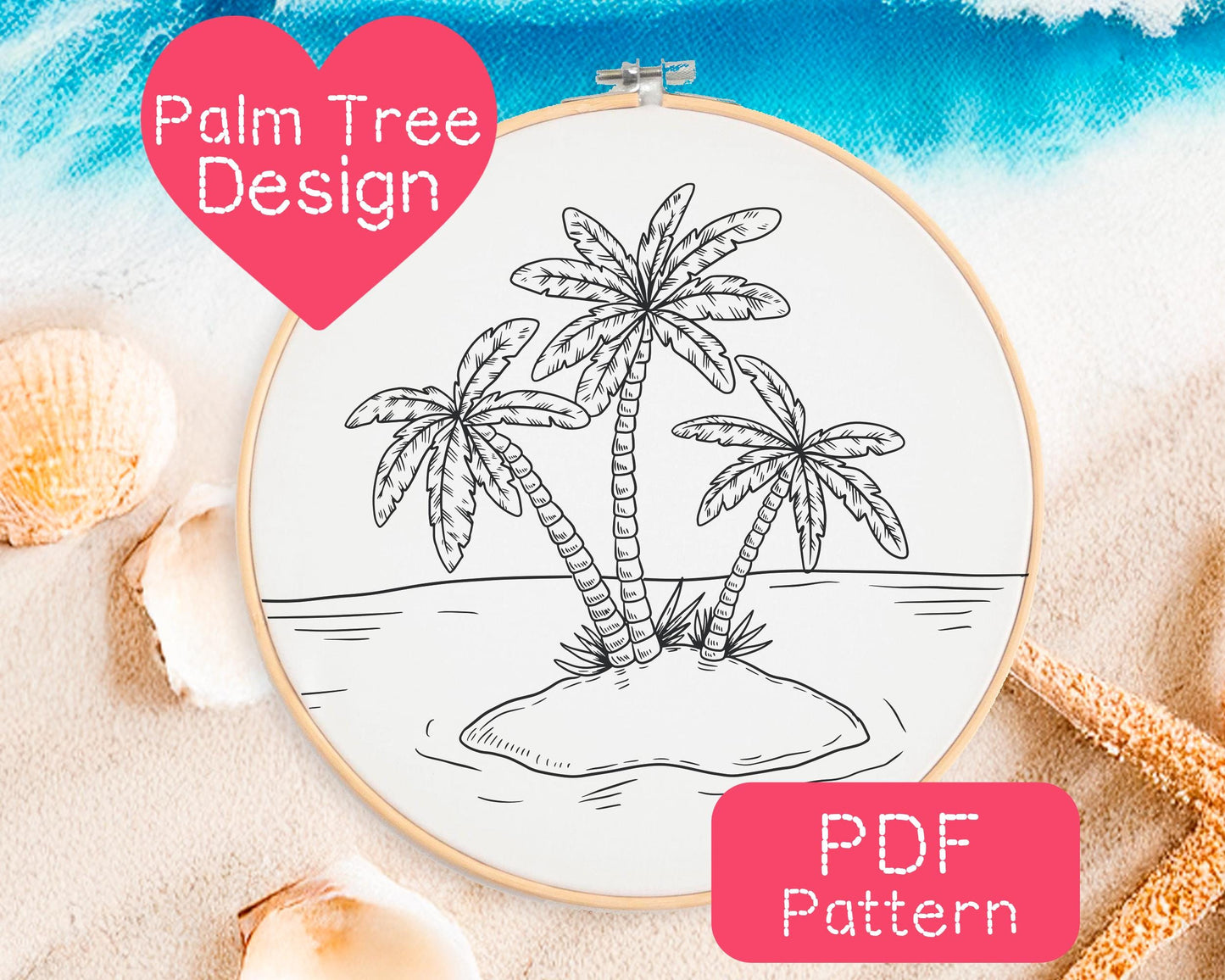 Palm Tree Embroidery Pattern