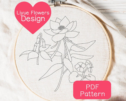 Genshin Impact Liyue Flowers Embroidery Pattern
