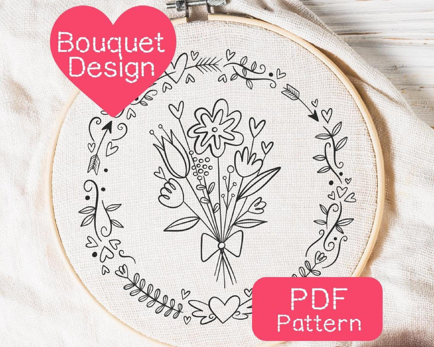 Floral Bouquet Embroidery Pattern