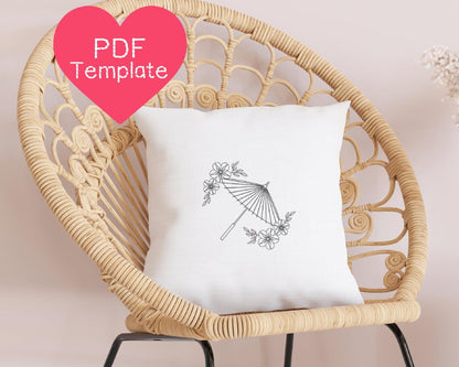 Japanese Parasol Embroidery Pattern