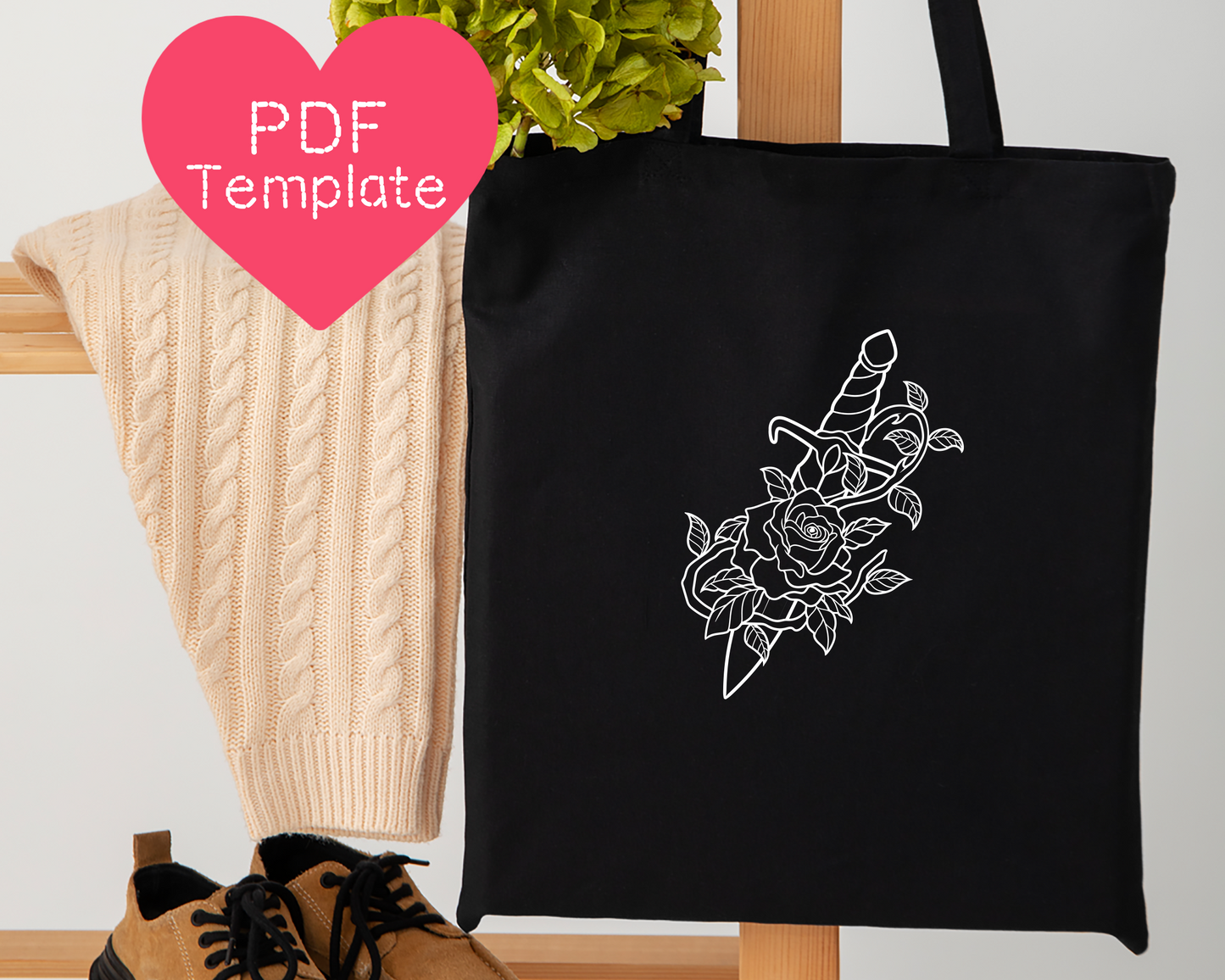 Stickmuster Rose Dagger