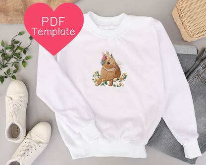 Easter Rabbit Embroidery Pattern