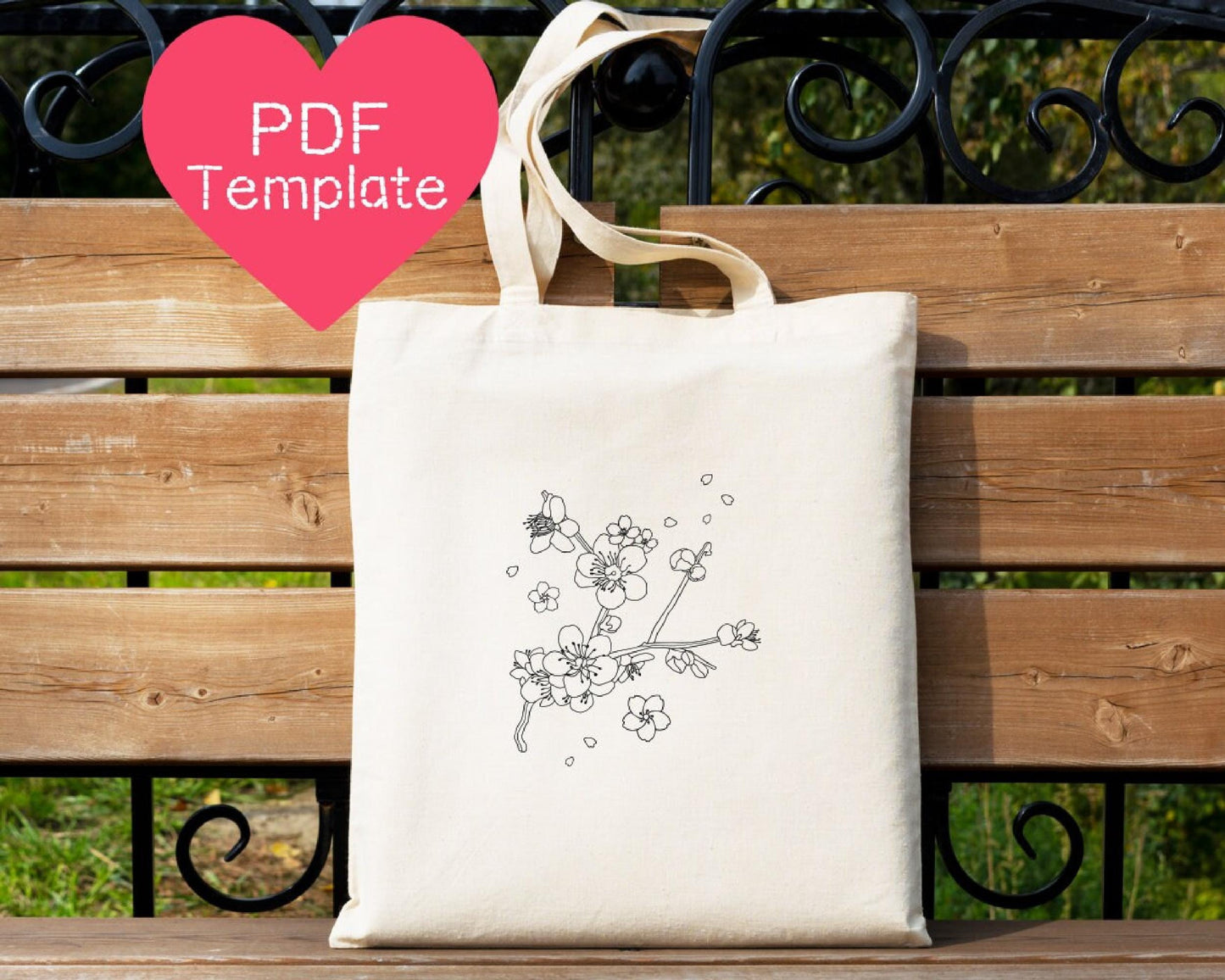 Japanese Cherry Blossom Embroidery Pattern (3-8" Hoop Size)