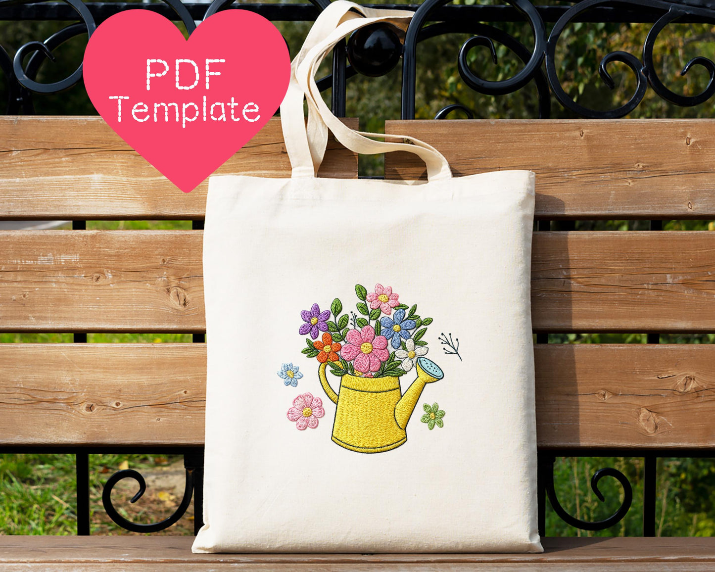 Watering Can Hand Embroidery Pattern