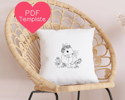 Easter Rabbit Embroidery Pattern