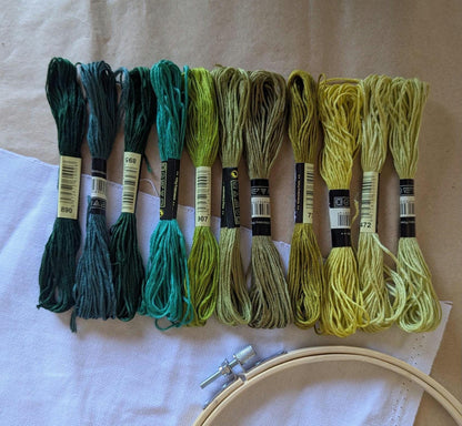 Forest Green Embroidery Thread Set 11pk