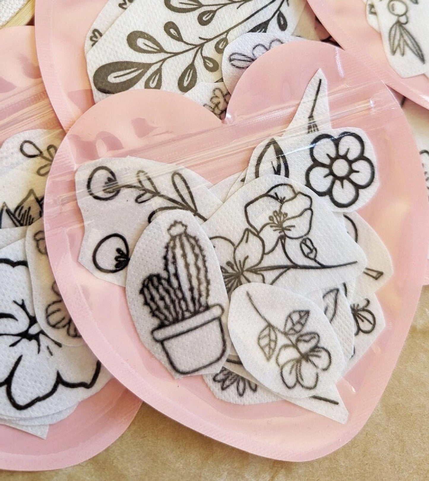 Floral Stick and Stitch Embroidery Stickers 9pk