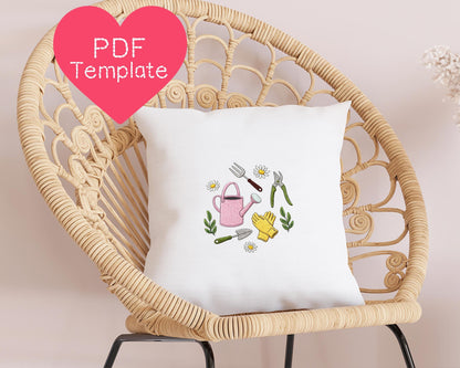Spring Garden Tools Embroidery Pattern