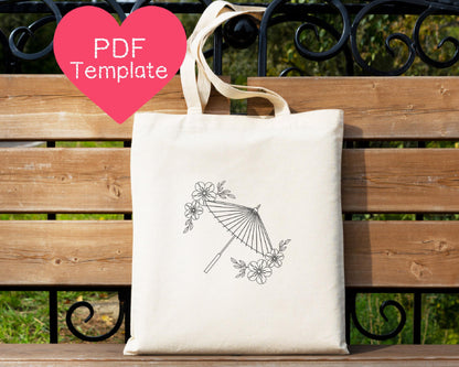 Japanese Parasol Embroidery Pattern