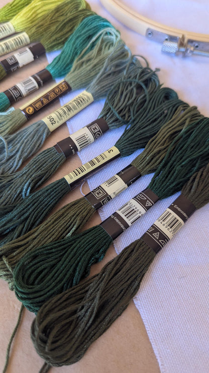 Forest Green Embroidery Thread Set 12pk