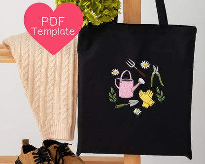 Spring Garden Tools Embroidery Pattern