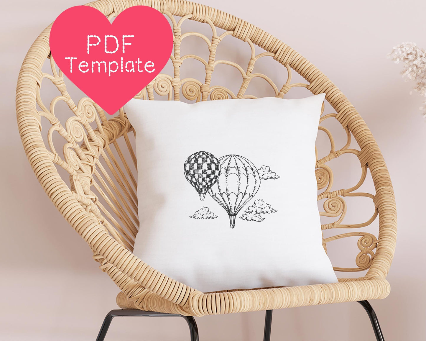 Hot Air Balloon Embroidery Pattern