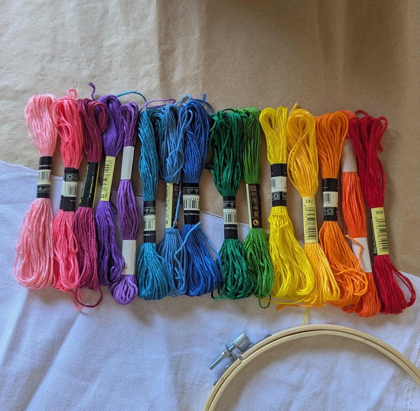 Rainbow Embroidery Thread Set 15pk