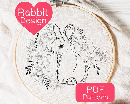 Rabbit Embroidery Pattern