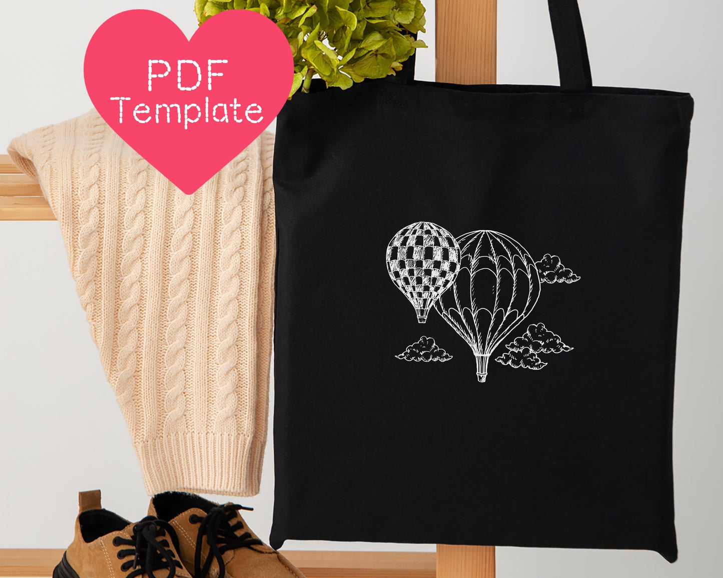 Hot Air Balloon Embroidery Pattern
