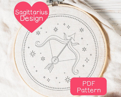 Sagittarius Zodiac Embroidery Pattern