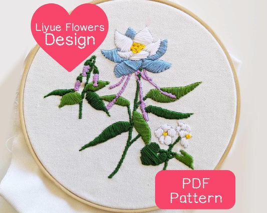 Genshin Impact Liyue Flowers Embroidery Pattern