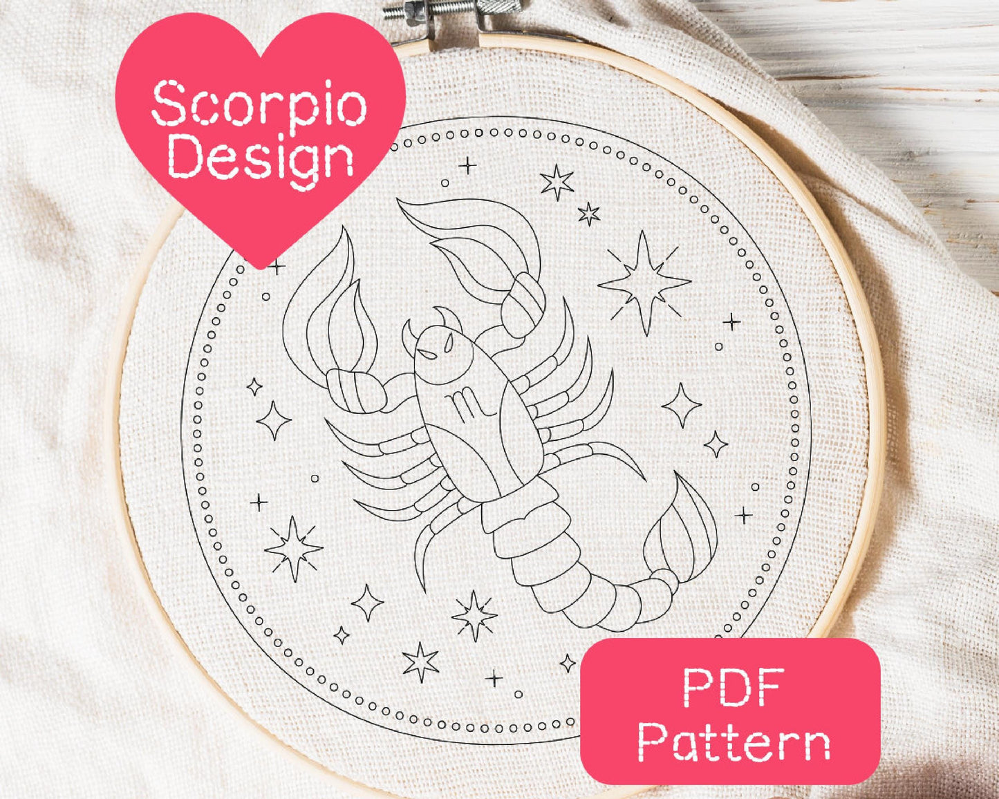 Scorpio Zodiac Embroidery Pattern