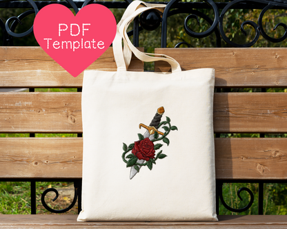 Stickmuster Rose Dagger