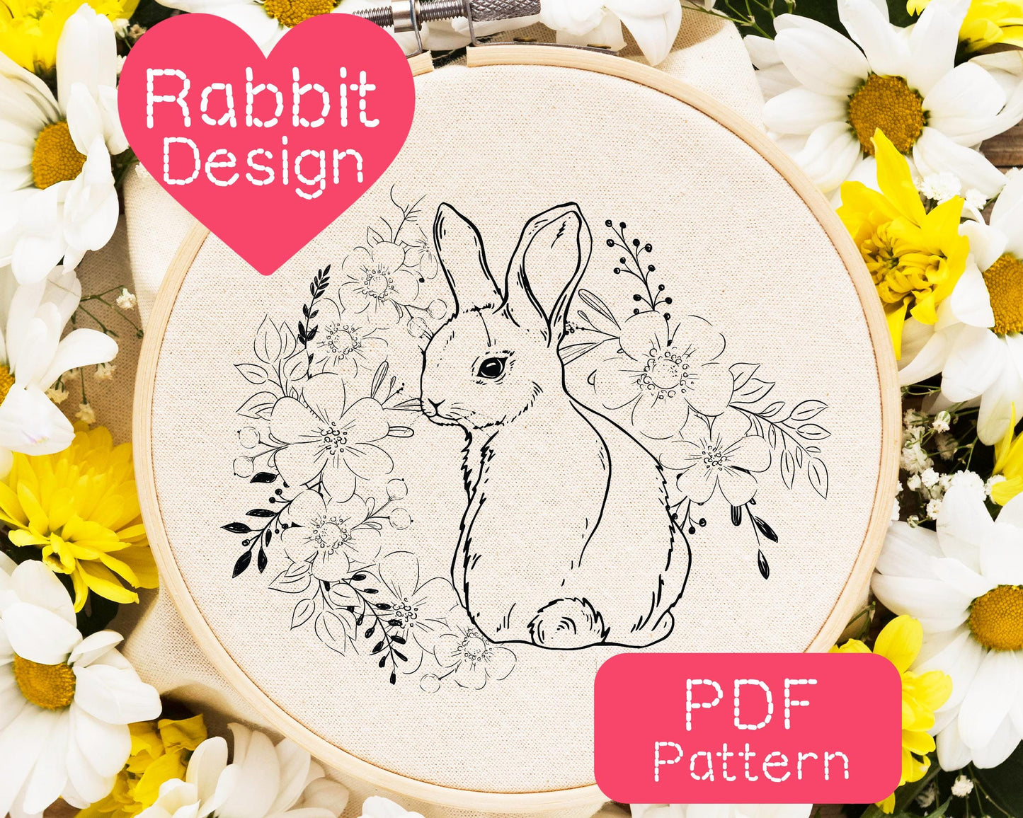 Rabbit Embroidery Pattern