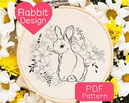 Rabbit Embroidery Pattern