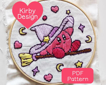 Wizard Kirby Embroidery Pattern