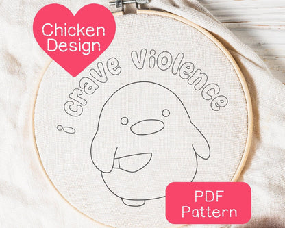 Funny Chicken Embroidery Pattern