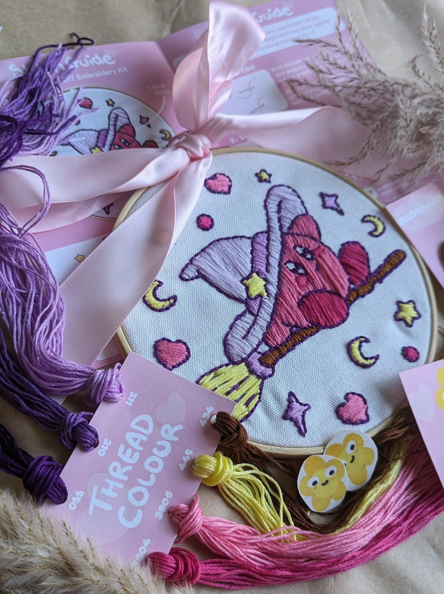 Wizard Kirby Hand Embroidery - Complete Starter Kit 7"