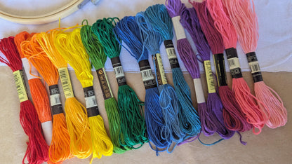 Rainbow Embroidery Thread Set 15pk